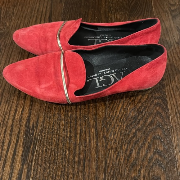 AGL Red Flats Suede Loafers size 7.5 - Picture 3 of 7